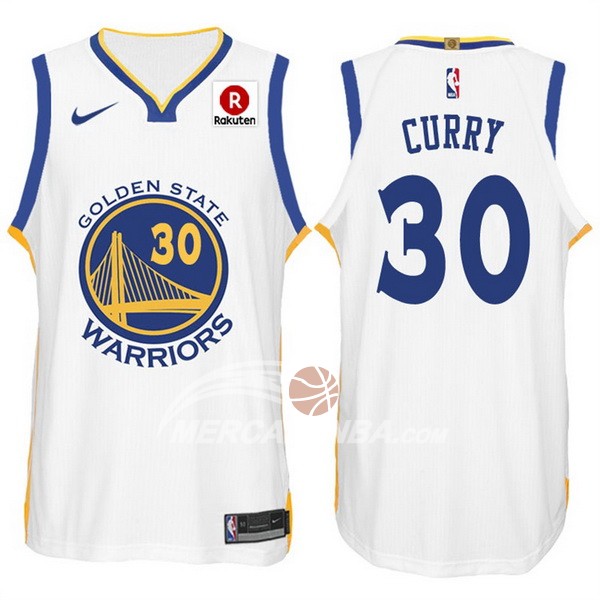 Nike Maglia NBA Curry Golden State Warriors 2017-18 Blanco